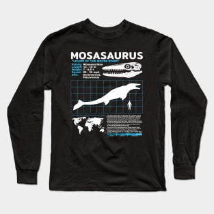 Mosasaurus Dinosaur Fact Sheet Long Sleeve T-Shirt